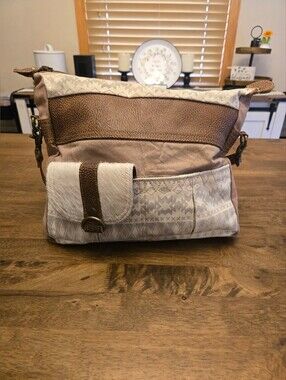 Myra Bag Tribe Strip Shoulder Crossbody Purse Boho Western Earthy Tones